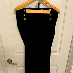 Calvin Klein Wide Leg Sailor Pants with Gold Button Detail Size 14